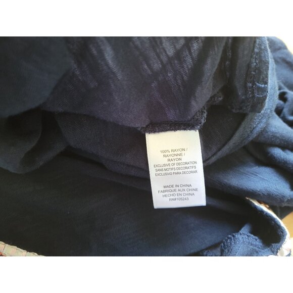 Bobeau Womens Top 2X Plus Pullover Short Sleeve Blue Rayon Semi Sheer BLU256E - Picture 8 of 8